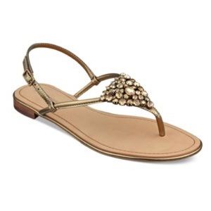 Marc Fisher Rady Jeweled Thong Sandal in Gold